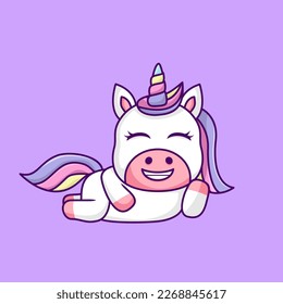Ilustración de unicornio lindo y divertido