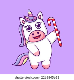 Ilustración de unicornio lindo y divertido