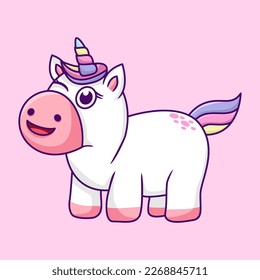 Ilustración de unicornio lindo y divertido