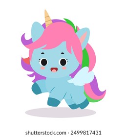 Cute unicorn illustration isolated on white background