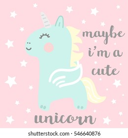 cute unicorn illustration for kids and babies