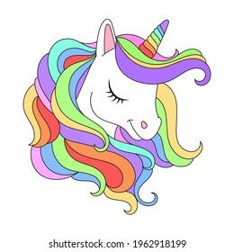 Cute Unicorn illustration. Vector card design
