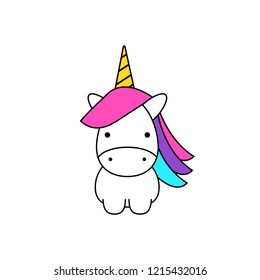 a cute unicorn isolated on white; great as a logo; emblem; symbol; patch