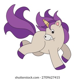 Lindo un unicornio en salto de Ilustración vectorial