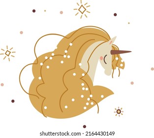 Cute Unicorn, Little Pony, Boho Kids Illustration