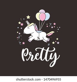 cute unicorn logo character template design,  playful and fun party unicorn