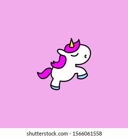 Cute Unicorn Logo Design Vector for Kids and Baby Shop in Cartoon