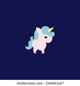 Cute Unicorn Logo Design Vector for Kids and Baby Shop in Cartoon