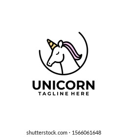 Cute Unicorn Logo Design Vector Kids Stock Vector (Royalty Free ...