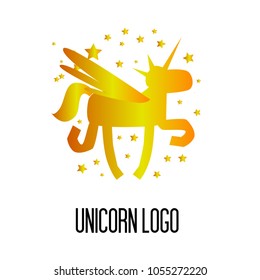 cute unicorn logo or icon for toys company