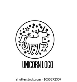 cute unicorn logo or icon for toys company