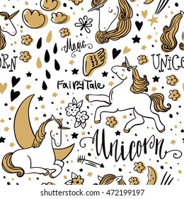 Cute unicorn. Magic and fairy tale collection. 