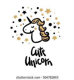 Cute unicorn. Magic and fairy tale collection. 