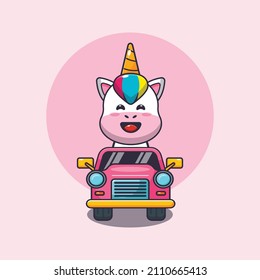 cute unicorn mascot cartoon character ride on car