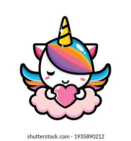 Cute Unicorn Mascot Vector Design