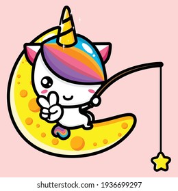 cute unicorn mascot vector design