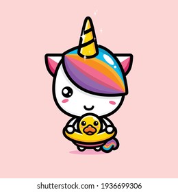 cute unicorn mascot vector design