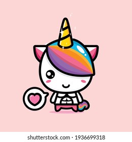 cute unicorn mascot vector design