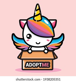 diseño vectorial de mascota unicornio lindo