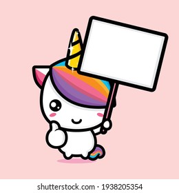 diseño vectorial de mascota unicornio lindo