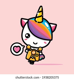 cute unicorn mascot vector design