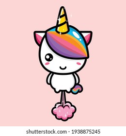 cute unicorn mascot vector design