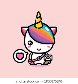 cute unicorn mascot vector design