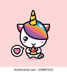 cute unicorn mascot vector design