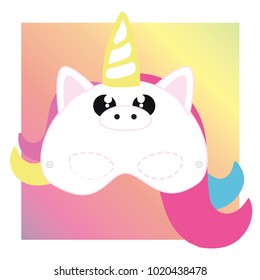 Cute Unicorn Mask Cut Out Stock Vector (Royalty Free) 1020438478 ...