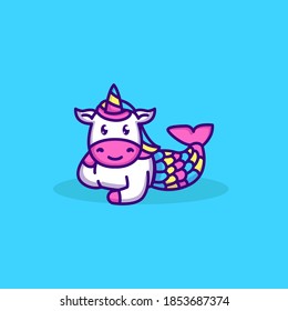 Cute unicorn in mermaid costume