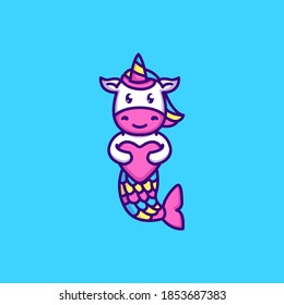 Cute unicorn in mermaid costume