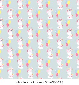 Cute unicorn pattern magic baby vector. Fantasy animal lovely horn head illustration sweet horse dream cartoon rainbow. Beautiful funny pony texture happy graphic pink color fairy fairytale children