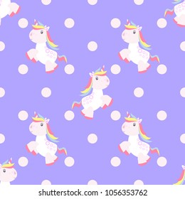 Cute unicorn pattern magic baby vector. Fantasy animal lovely horn head illustration sweet horse dream cartoon rainbow. Beautiful funny pony texture happy graphic pink color fairy fairytale children