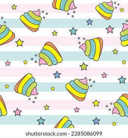Cute unicorn pattern and pink background design. Seamless background design with repeating pattern.
