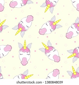 cute unicorn pattern, vector, illustration