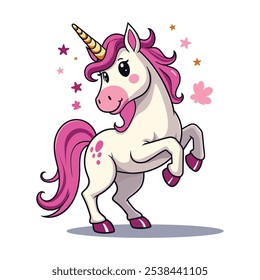 A cute unicorn with pink hair