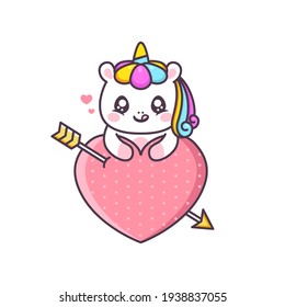 cute unicorn with planet heart