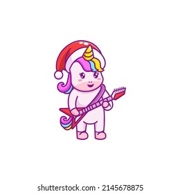 Cute Unicorn playing Electric Guitar
