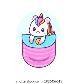 süßes Einhorn in der Tasche