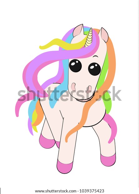 Cute Unicorn Pony Mane Colors Rainbow Stock Vector (Royalty Free ...