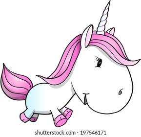 Cute Unicorn Pony Vector Illustration Art
