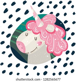 Cute unicorn portrait