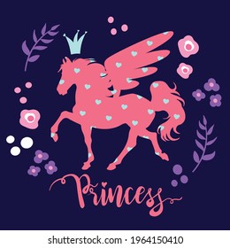 cute unicorn print. t shirt design with  slogan .Kids magic slogan, for clothes, banner, girls, women, child. hand written text unicorn lovers