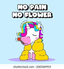Cute unicorn quote vector illustration, fever unicorn