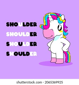 Cute unicorn quote vector illustration, proud unicorn