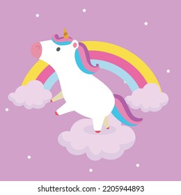 cute unicorn rainbow cloud love