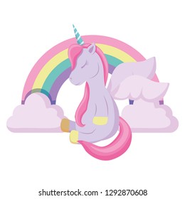 Cute unicorn and rainbow design