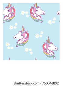 cute unicorn seamless background
