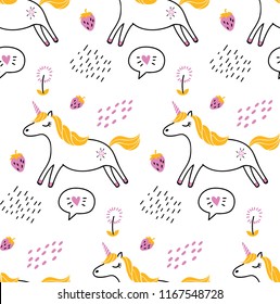 cute unicorn seamless pattern
