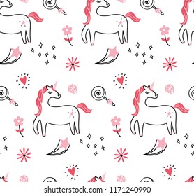 cute unicorn seamless pattern